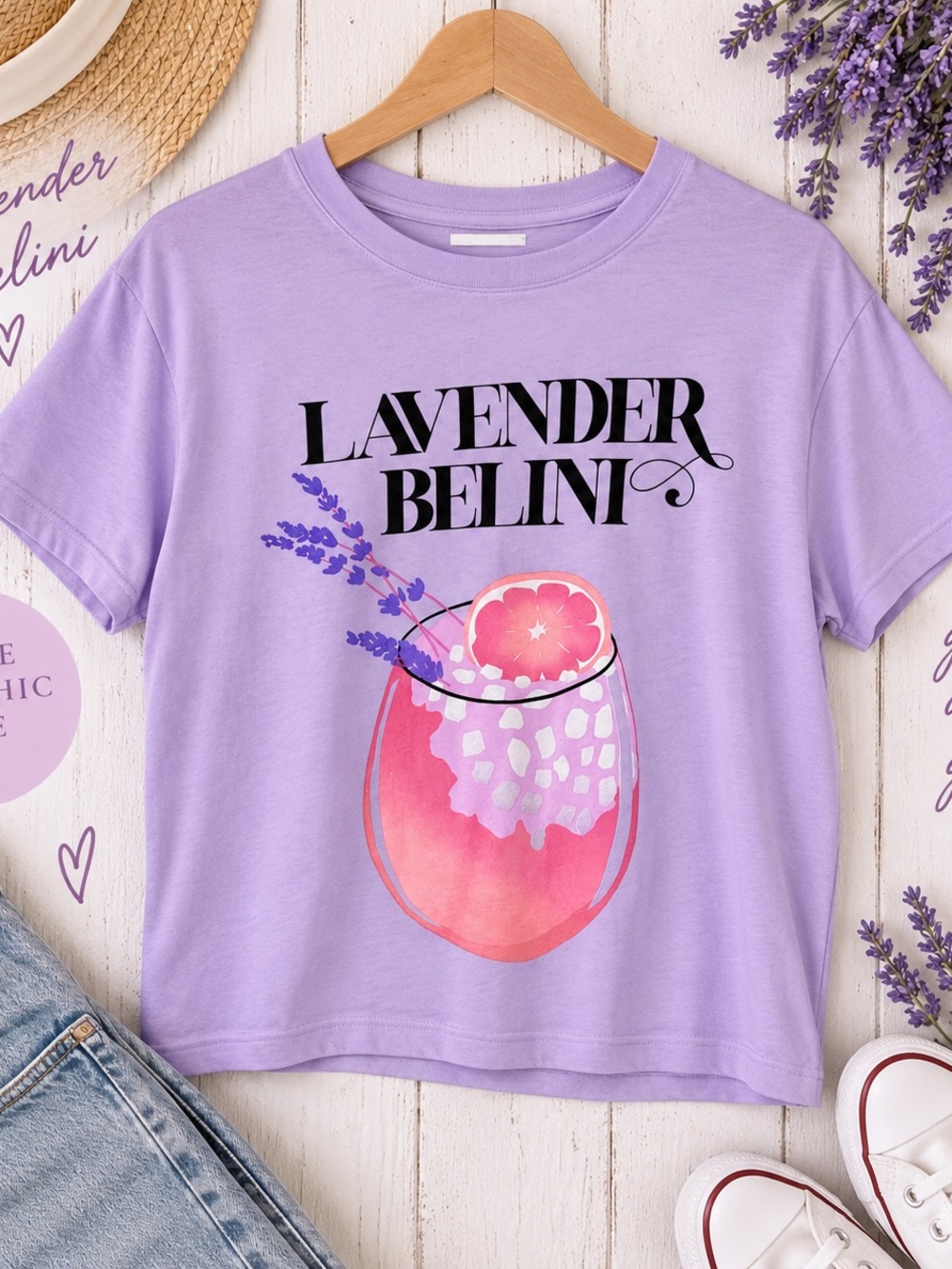💜 Wildfox Lavender Bellini Graphic Tee Lavender Purple Size Small NWT